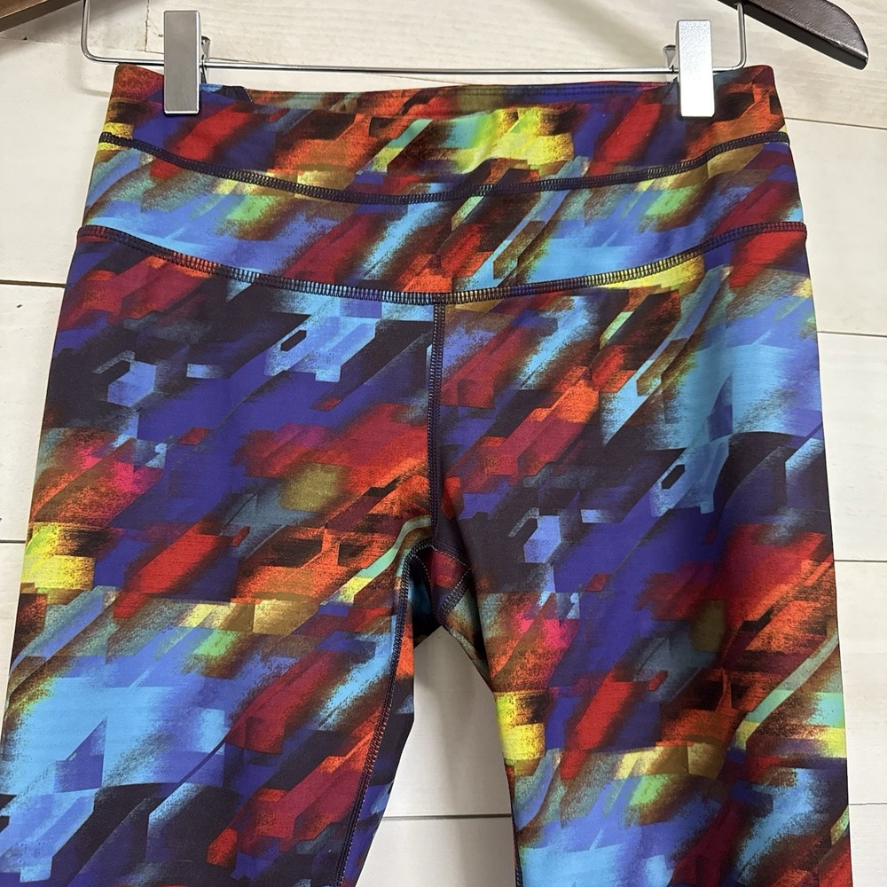 Athleta Pants Women's Size S Athletic Capri Leggings Colorburst Sonar Yoga - Picture 9 of 13